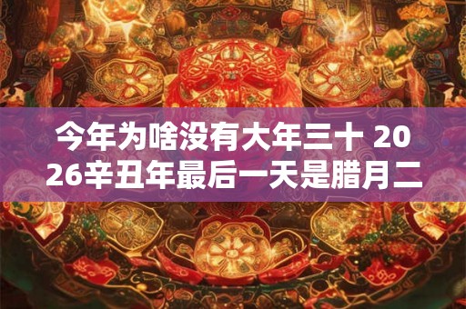 今年为啥没有大年三十 2026辛丑年最后一天是腊月二十九