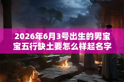 2026年6月3号出生的男宝宝五行缺土要怎么样起名字