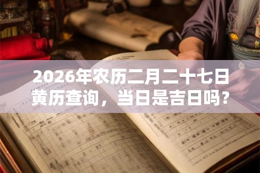 2026年农历二月二十七日黄历查询,当日是吉日吗? 2026年农历二月二十七日黄历查询,当日是吉日吗?