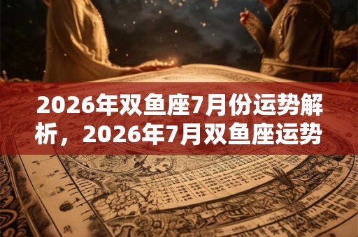 2026年双鱼座7月份运势解析，2026年7月双鱼座运势好不好？