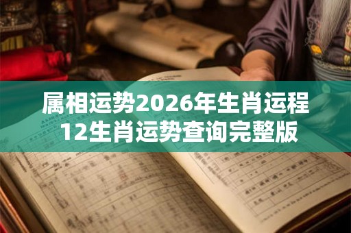 属相运势2026年生肖运程 12生肖运势查询完整版