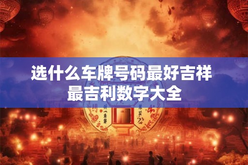 选什么车牌号码最好吉祥 最吉利数字大全 选什么车牌号码最好吉祥 最吉利数字大全