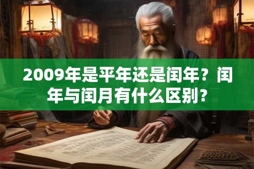 2009年是平年还是闰年？闰年与闰月有什么区别？