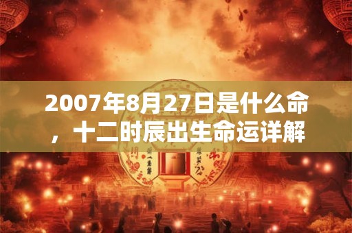 2007年8月27日是什么命,十二时辰出生命运详解 2007年8月27日是什么命,十二时辰出生命运详解
