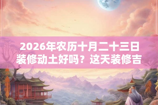 2026年农历十月二十三日装修动土好吗？这天装修吉利吗？