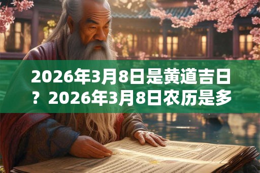 2026年3月8日是黄道吉日？2026年3月8日农历是多少号