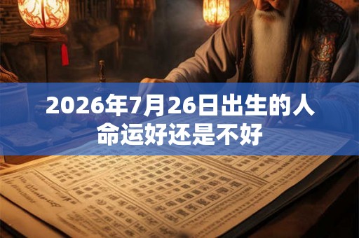 2026年7月26日出生的人命运好还是不好