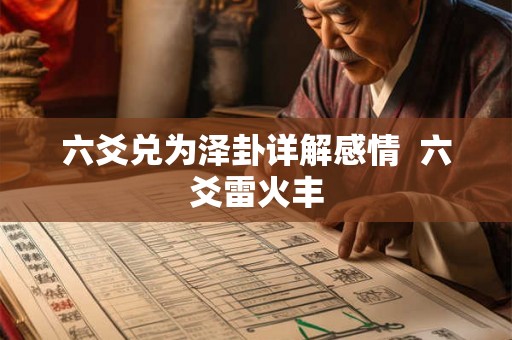 六爻兑为泽卦详解感情  六爻雷火丰