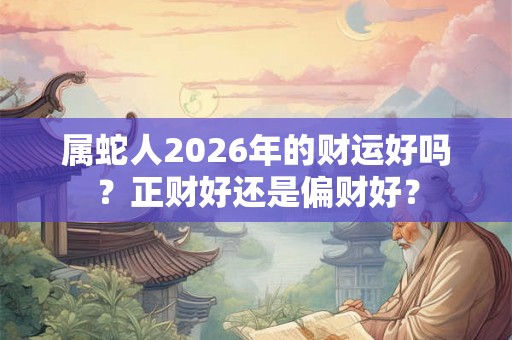 属蛇人2026年的财运好吗？正财好还是偏财好？