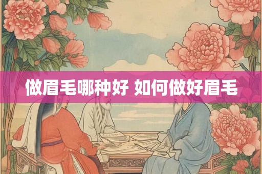 做眉毛哪种好 如何做好眉毛