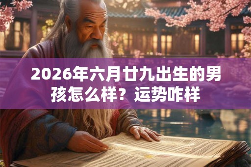 2026年六月廿九出生的男孩怎么样？运势咋样