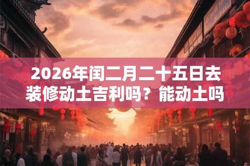 2026年闰二月二十五日去装修动土吉利吗？能动土吗