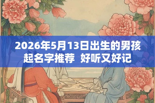 2026年5月13日出生的男孩起名字推荐  好听又好记