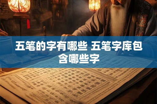 五笔的字有哪些 五笔字库包含哪些字