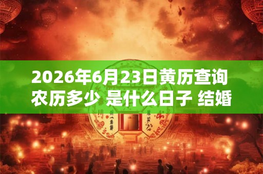 2026年6月23日黄历查询 农历多少 是什么日子 结婚吉时