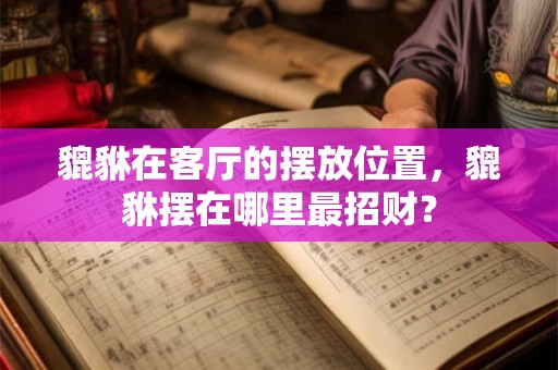 貔貅在客厅的摆放位置，貔貅摆在哪里最招财？