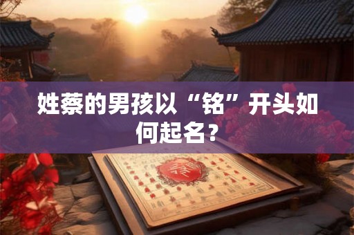 姓蔡的男孩以“铭”开头如何起名？