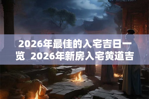 2026年最佳的入宅吉日一览  2026年新房入宅黄道吉日