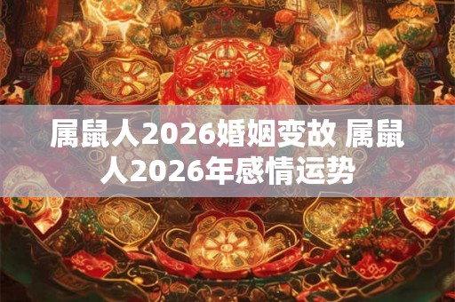 属鼠人2026婚姻变故 属鼠人2026年感情运势