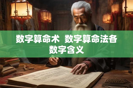 数字算命术  数字算命法各数字含义