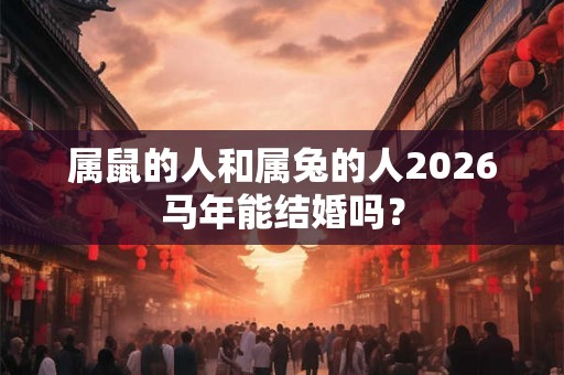 属鼠的人和属兔的人2026马年能结婚吗？