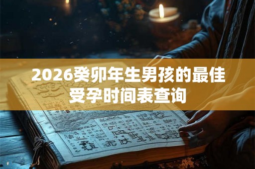 2026癸卯年生男孩的最佳受孕时间表查询
