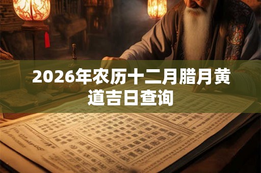 2026年农历十二月腊月黄道吉日查询