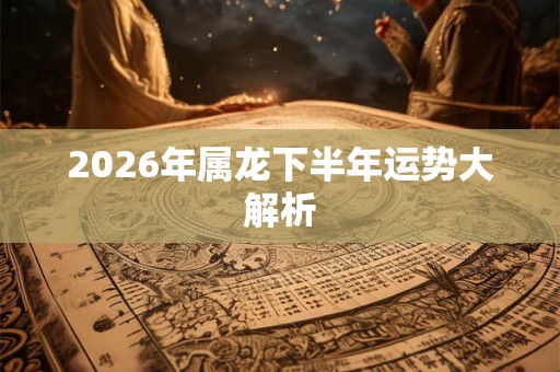2026年属龙下半年运势大解析