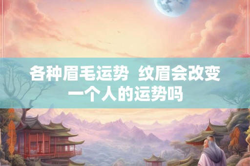 各种眉毛运势  纹眉会改变一个人的运势吗