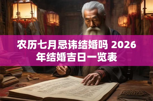 农历七月忌讳结婚吗 2026年结婚吉日一览表