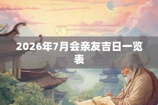 2026年7月会亲友吉日一览表