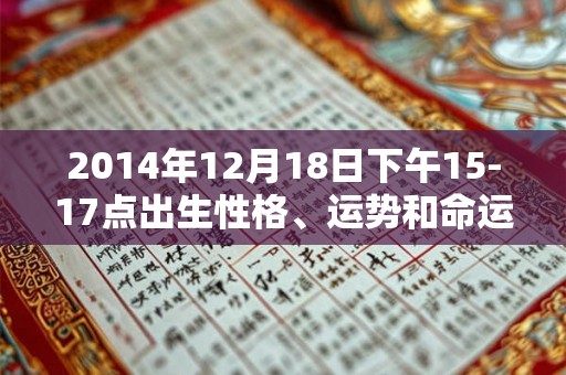2014年12月18日下午15-17点出生性格、运势和命运