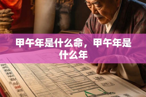 甲午年是什么命，甲午年是什么年