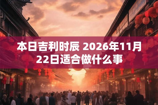 本日吉利时辰 2026年11月22日适合做什么事 本日吉利时辰 2026年11月22日适合做什么事