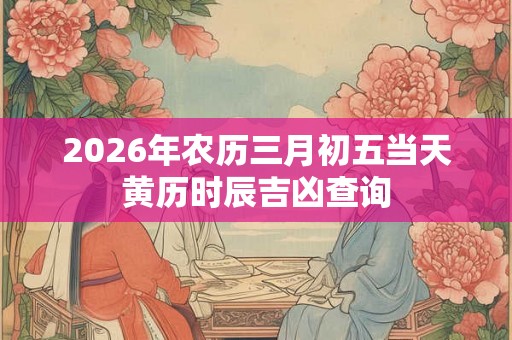 2026年农历三月初五当天黄历时辰吉凶查询 2026年农历三月初五当天黄历时辰吉凶查询