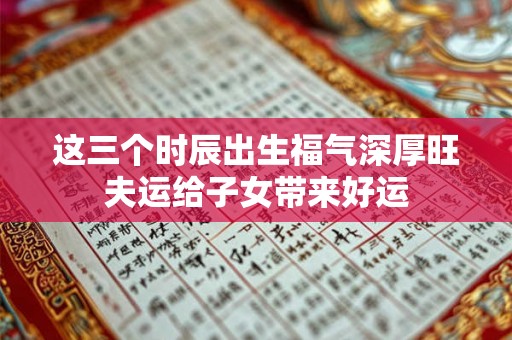 这三个时辰出生福气深厚旺夫运给子女带来好运 这三个时辰出生福气深厚旺夫运给子女带来好运
