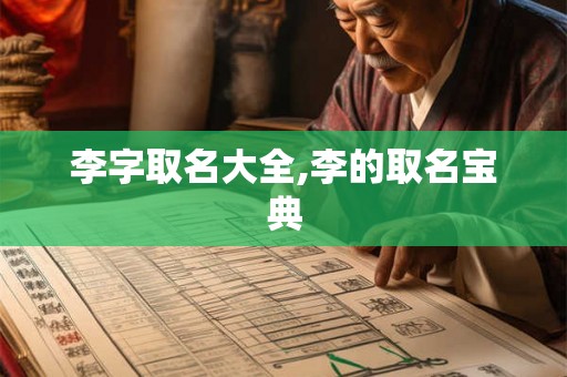 李字取名大全,李的取名宝典 李字取名大全,李的取名宝典