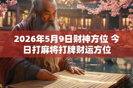 2026年5月9日财神方位 今日打麻将打牌财运方位