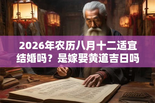 2026年农历八月十二适宜结婚吗？是嫁娶黄道吉日吗