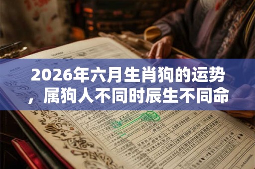 2026年六月生肖狗的运势，属狗人不同时辰生不同命？