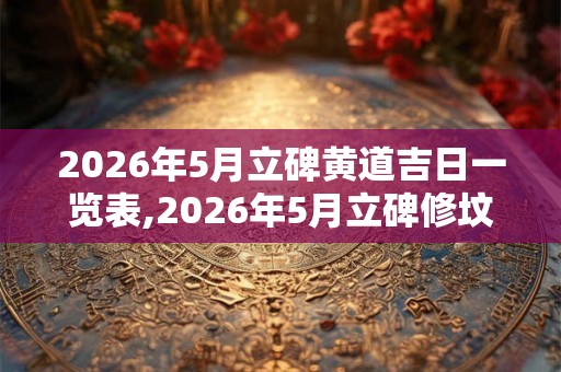 2026年5月立碑黄道吉日一览表,2026年5月立碑修坟吉日