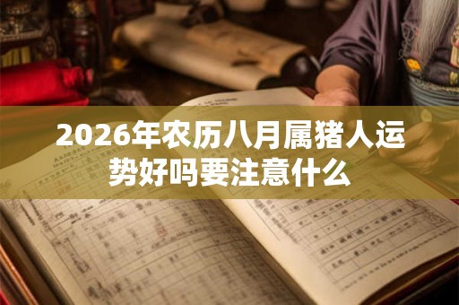 2026年农历八月属猪人运势好吗要注意什么