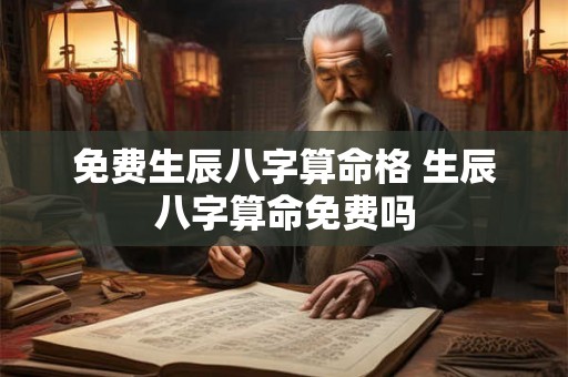 免费生辰八字算命格 生辰八字算命免费吗