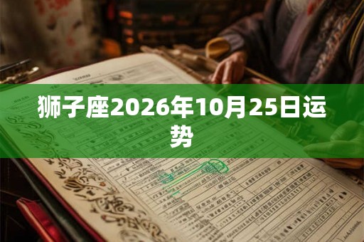 狮子座2026年10月25日运势