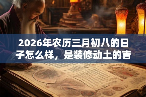 2026年农历三月初八的日子怎么样，是装修动土的吉日吗？