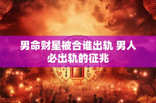 男命财星被合谁出轨 男人必出轨的征兆