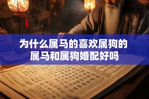 为什么属马的喜欢属狗的 属马和属狗婚配好吗