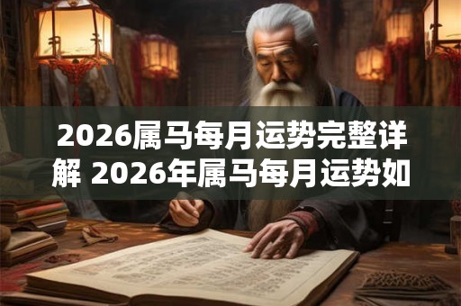 2026属马每月运势完整详解 2026年属马每月运势如何 2026属马每月运势完整详解 2026年属马每月运势如何