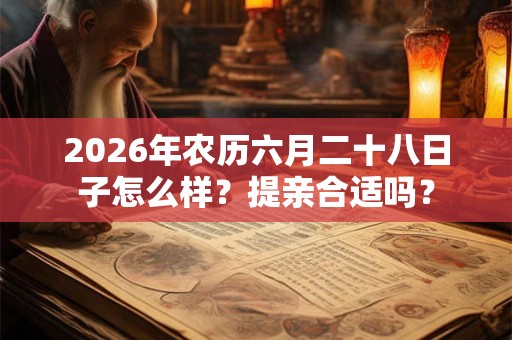 2026年农历六月二十八日子怎么样？提亲合适吗？