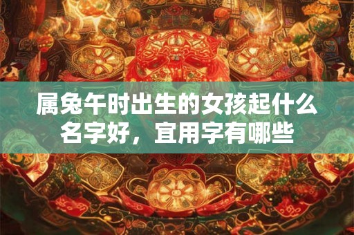 属兔午时出生的女孩起什么名字好，宜用字有哪些